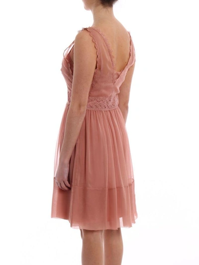 Shop Alberta Ferretti Georgette Dress In Pink