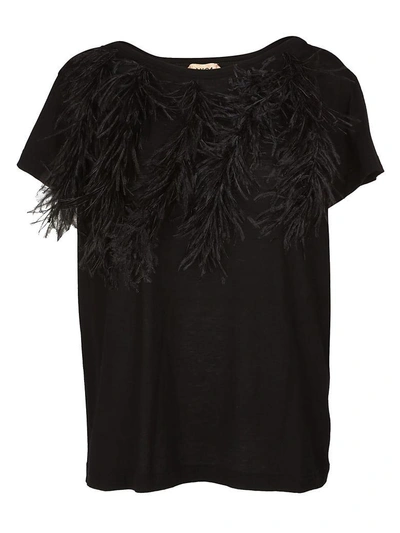 Shop N°21 Feather Applique T-shirt