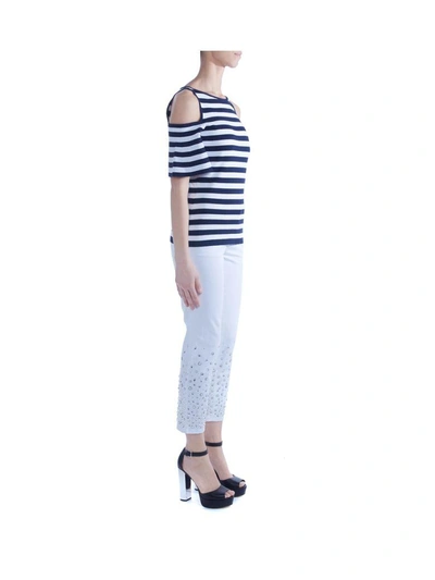 Shop Michael Kors Top  Blue Navy And White Striped Top