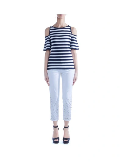 Shop Michael Kors Top  Blue Navy And White Striped Top