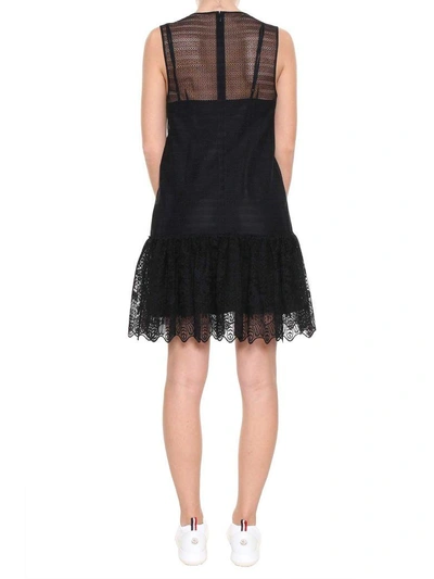 Shop Moncler Sissone Lace Dress In Nero