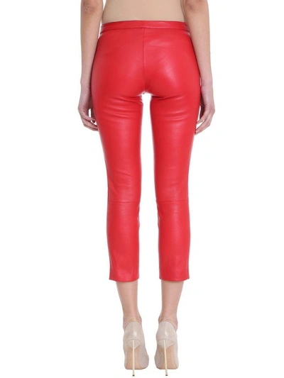 Shop Theory Classic Skynny Red Leather Pants