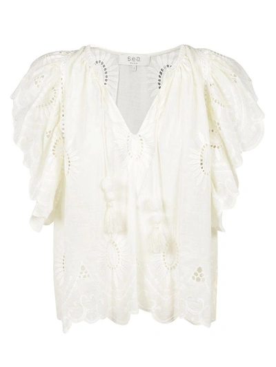 Shop Sea Ny Embroidered Top In White