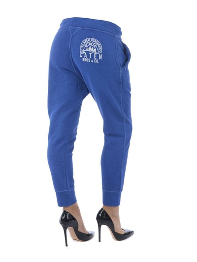 Shop Dsquared2 Printed Track Pants In Blu Cobalto