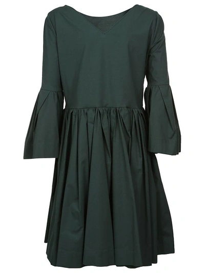 Shop Rochas Flared Dress In Green