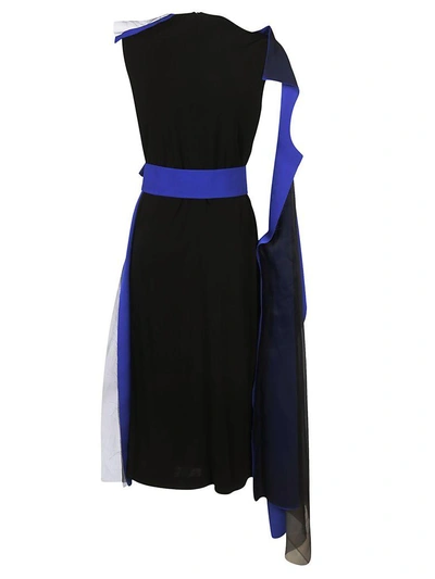 Shop Maison Margiela Contrast Trim Dress In Blu