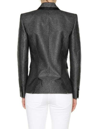 Shop Dsquared2 Fitted Blazer In Black-silver