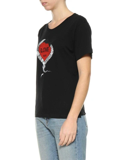 Shop Saint Laurent T-shirt Love 1971 In Nero