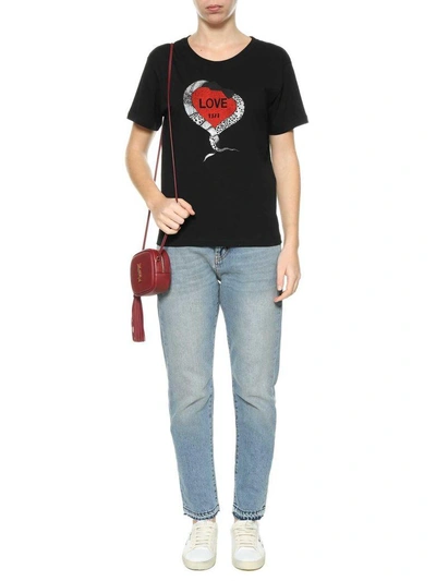 Shop Saint Laurent T-shirt Love 1971 In Nero