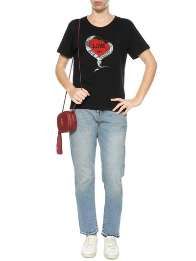 Shop Saint Laurent T-shirt Love 1971 In Nero