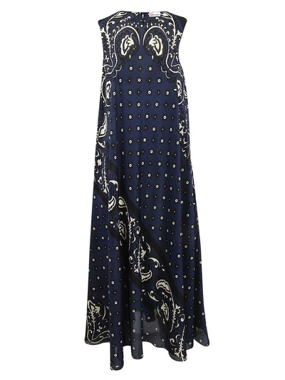 Shop Red Valentino Floral Long Dress In Akblu