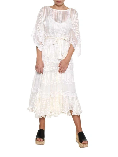 Shop Zimmermann Breeze Veil Dress In Bianco