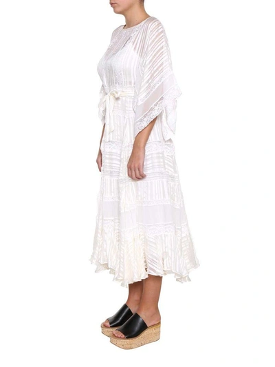 Shop Zimmermann Breeze Veil Dress In Bianco