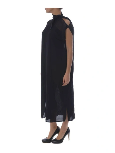 Shop Mm6 Maison Margiela Asymmetric Dress In Black