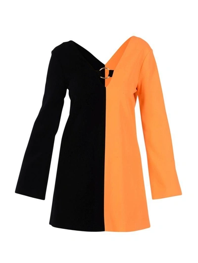 Shop Fausto Puglisi Dress In Black Orange
