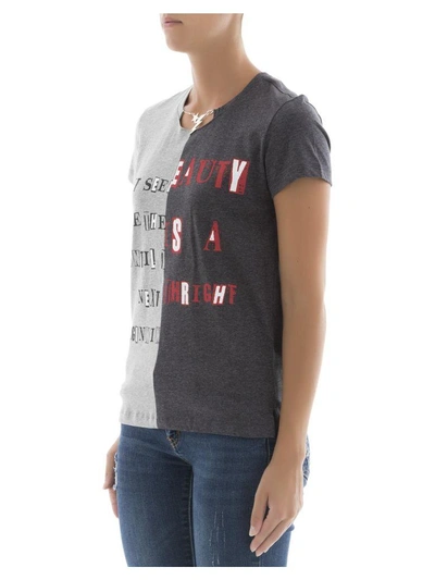 Shop Valentino Grey Cotton T-shirt