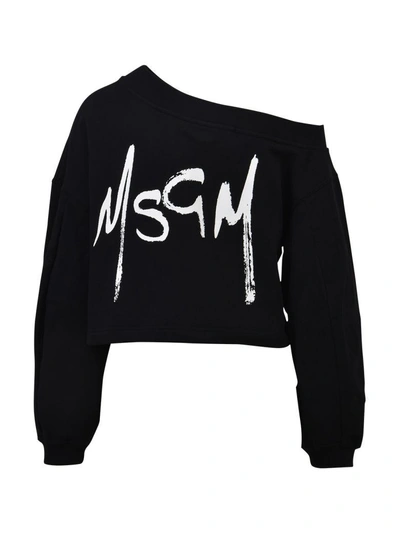 Shop Msgm Logoed Top Black