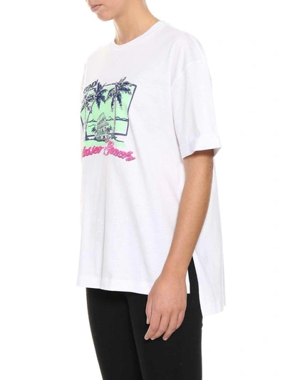 Shop Fendi Colosseo Beach Embroidered T-shirt In Bianco