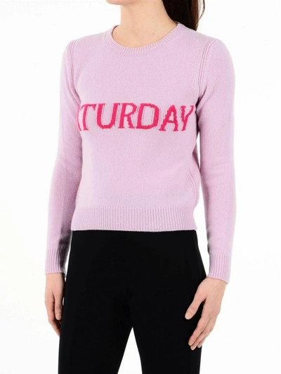 Shop Alberta Ferretti Pink Cashmere And Virgin Wool Saturday Sweater