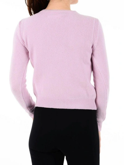 Shop Alberta Ferretti Pink Cashmere And Virgin Wool Saturday Sweater