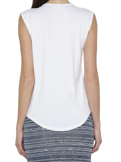 Balmain Logo-print Sleeveless T-shirt In White