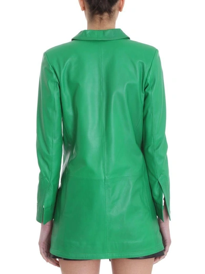 Shop Numerootto Delfina Green Leather Jackets