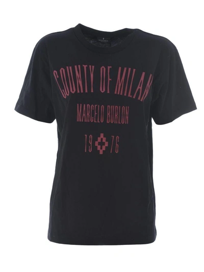 Shop Marcelo Burlon County Of Milan Short Sleeve T-shirt In Nero