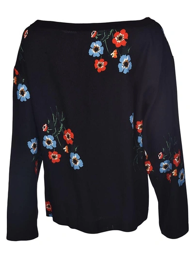 Shop Sonia Rykiel Long Sleeves Flower Shirt In Blue