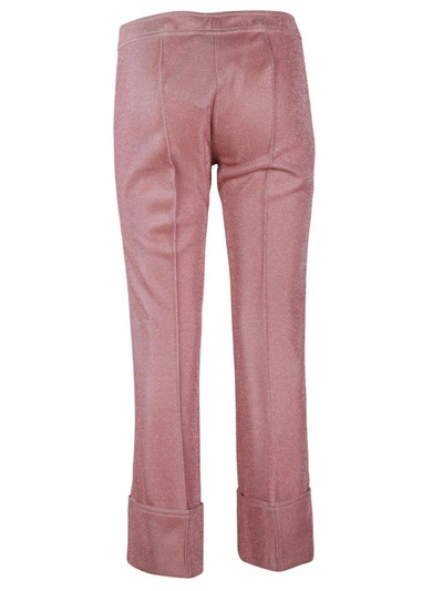Shop Marco De Vincenzo Cropped Lurex Trousers In Pink