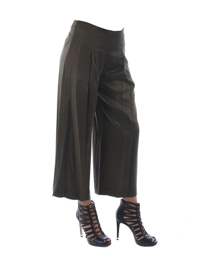 Shop Theory Coulotte Trousers In Verde Scuro