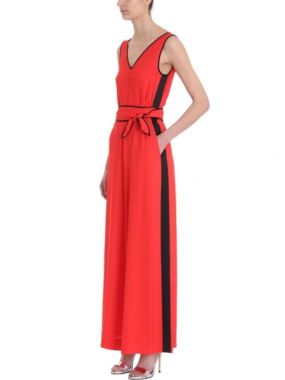 Shop Diane Von Furstenberg Wide Leg Jumpsuit In Red