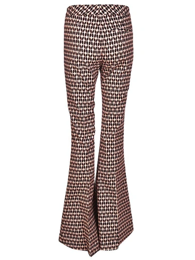Shop Dondup Printed Flared Trousers In Pink