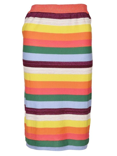 Shop Chiara Bertani Striped Skirt In Multicolor