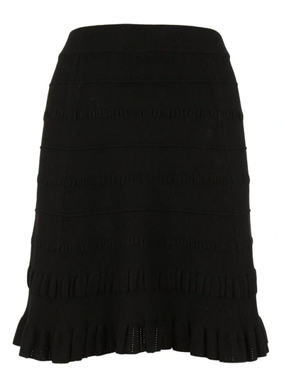 Shop Kenzo Textured Knit Skirt In Black