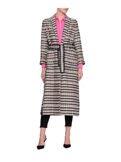 Shop Giada Benincasa Tweed Coat In Nero