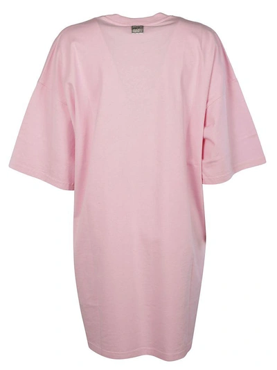 Shop Kenzo Oversized Sequin Stripes T-shirt Dress In Pink