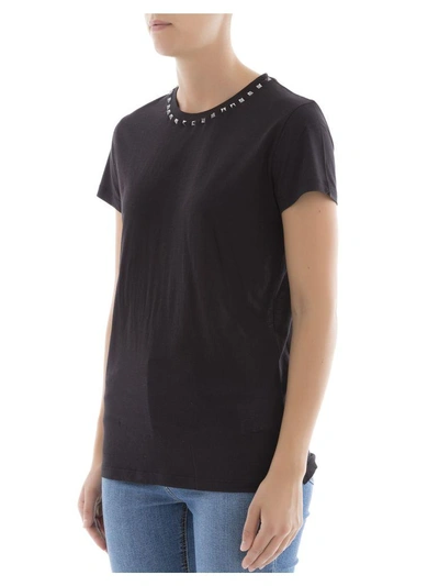 Shop Valentino Black Cotton T-shirt