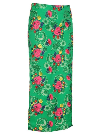 Shop Marni Skirt Flowers In Green