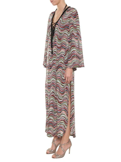 Shop Missoni Embroidered Long Beach Dress In Multi