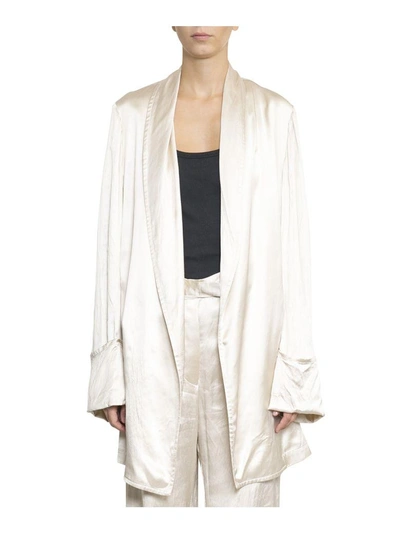 Shop Ann Demeulemeester Viscose Pyjama Blouse In Bianco