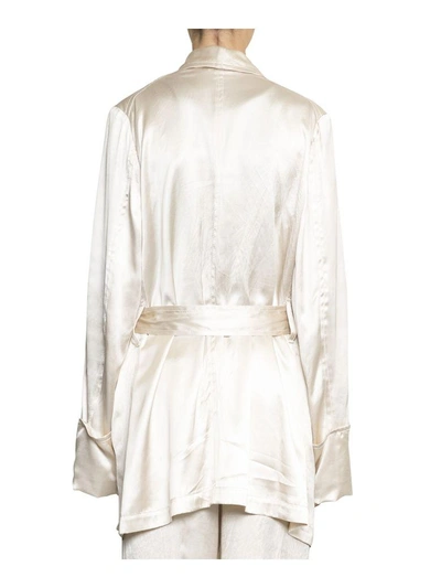 Shop Ann Demeulemeester Viscose Pyjama Blouse In Bianco