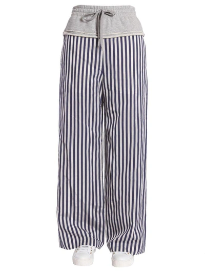 Shop Alexander Wang T Striped Wide Leg Trousers In Grigio