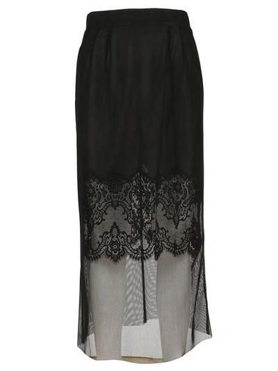 Shop Dolce & Gabbana Layered Lace Skirt In Black