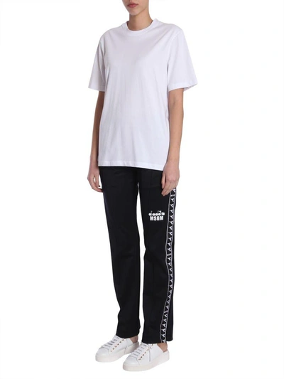 Shop Msgm Oversize Fit T-shirt In Bianco