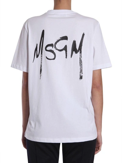 Shop Msgm Oversize Fit T-shirt In Bianco