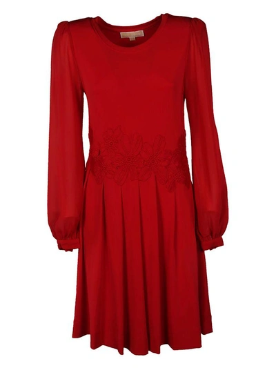 Shop Michael Kors Lace Dress In True Red