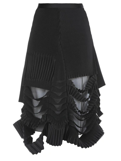 Shop Maison Margiela Pleated Skirt In Black