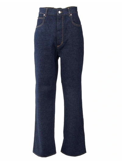Shop Golden Goose Kim Boyfriend Jeans In Aone Blue Wash Zip Fit