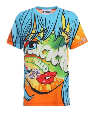 Shop Moschino Icicle Print T-shirt In Amulticolor