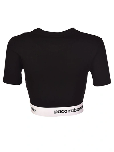 Shop Paco Rabanne Logo Cropped Top In Black